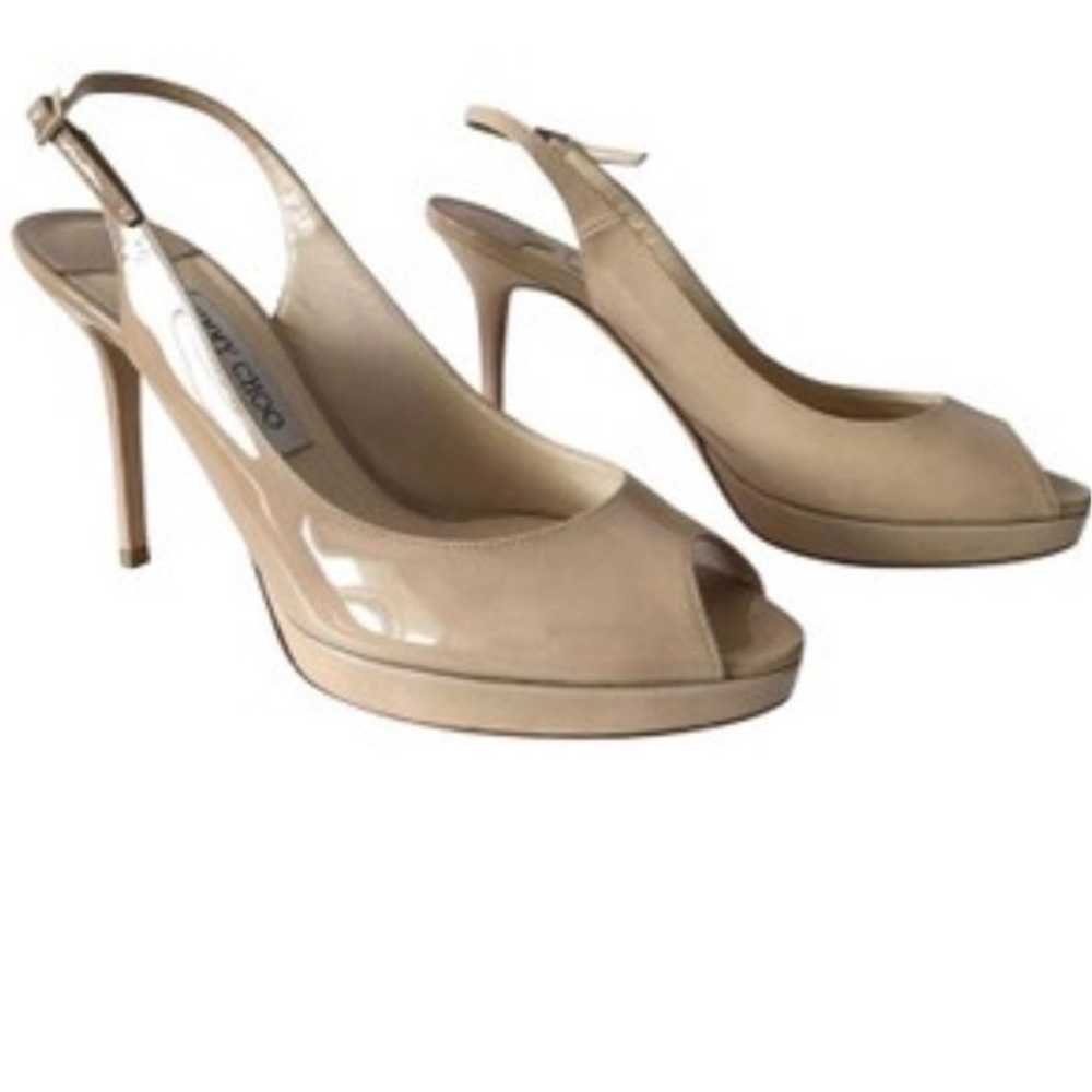 Jimmy Choo Nude Nova Patent Platform Gem