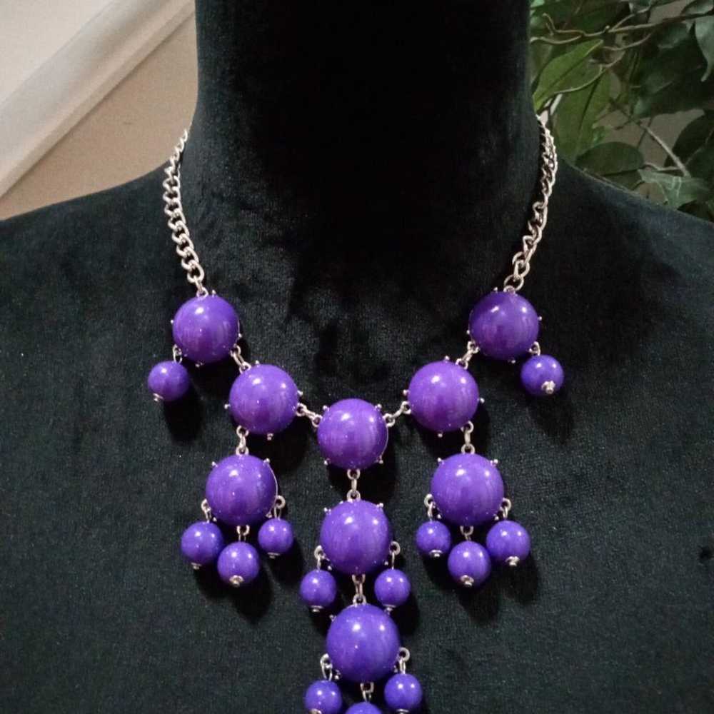 Other Womens Fashion Chunky Purple Beaded Stateme… - image 2