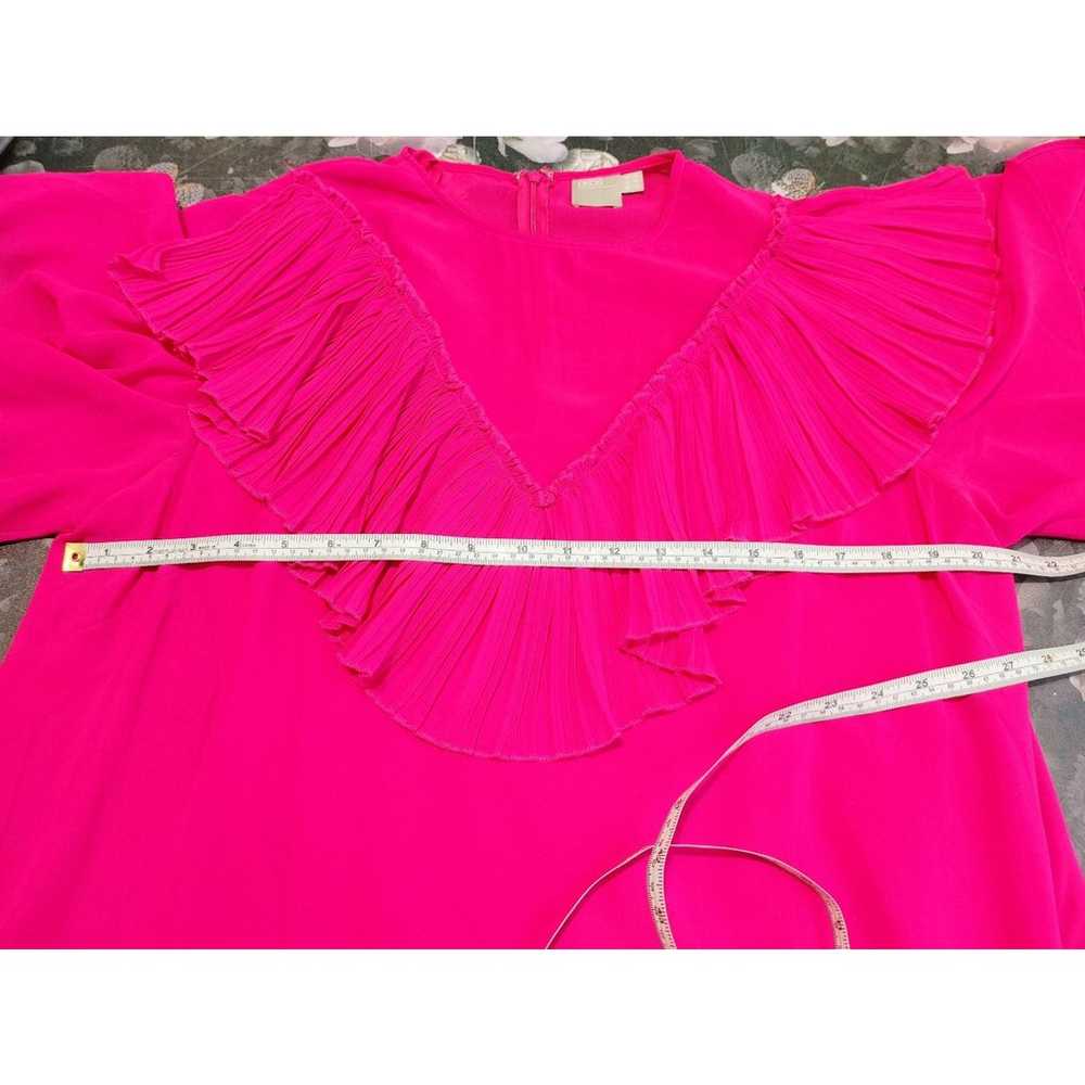 ASOS Pleated Ruffle Shift Mini Dress hot Pink - image 5