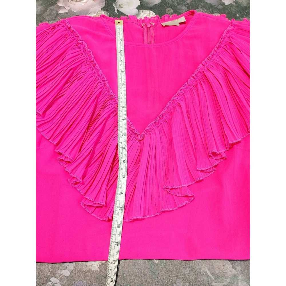 ASOS Pleated Ruffle Shift Mini Dress hot Pink - image 6