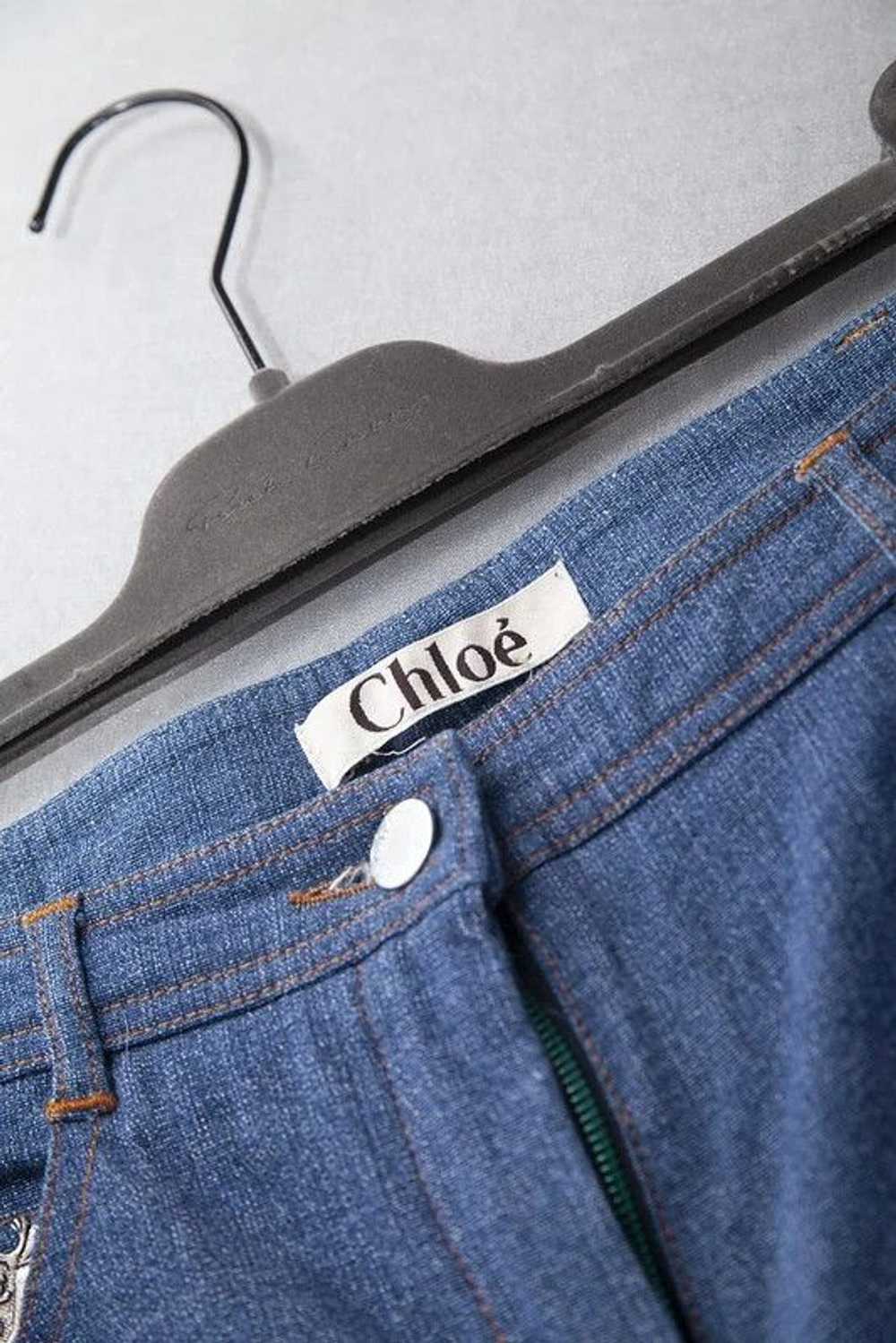 Chloe AW01 face print denim jeans - image 8