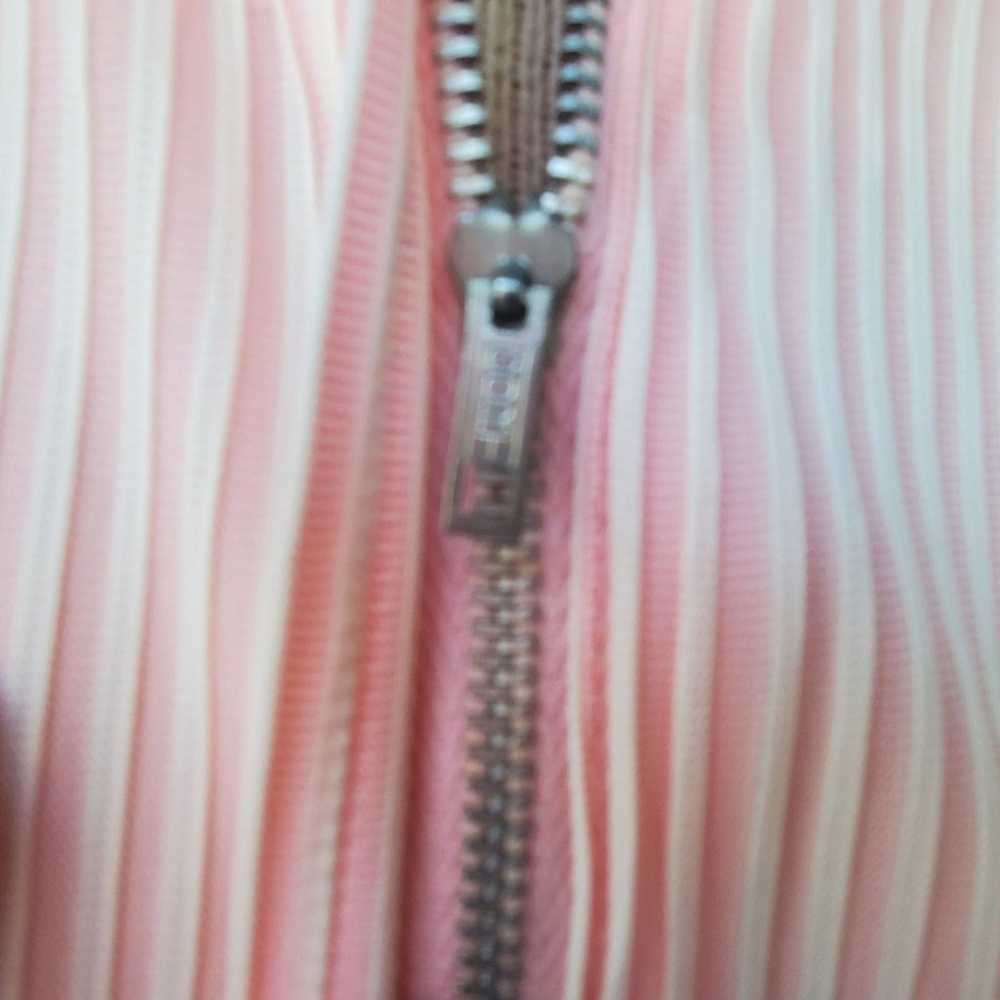 Vintage 70s Pink Belted Pin Stripe Midi Dress Siz… - image 3