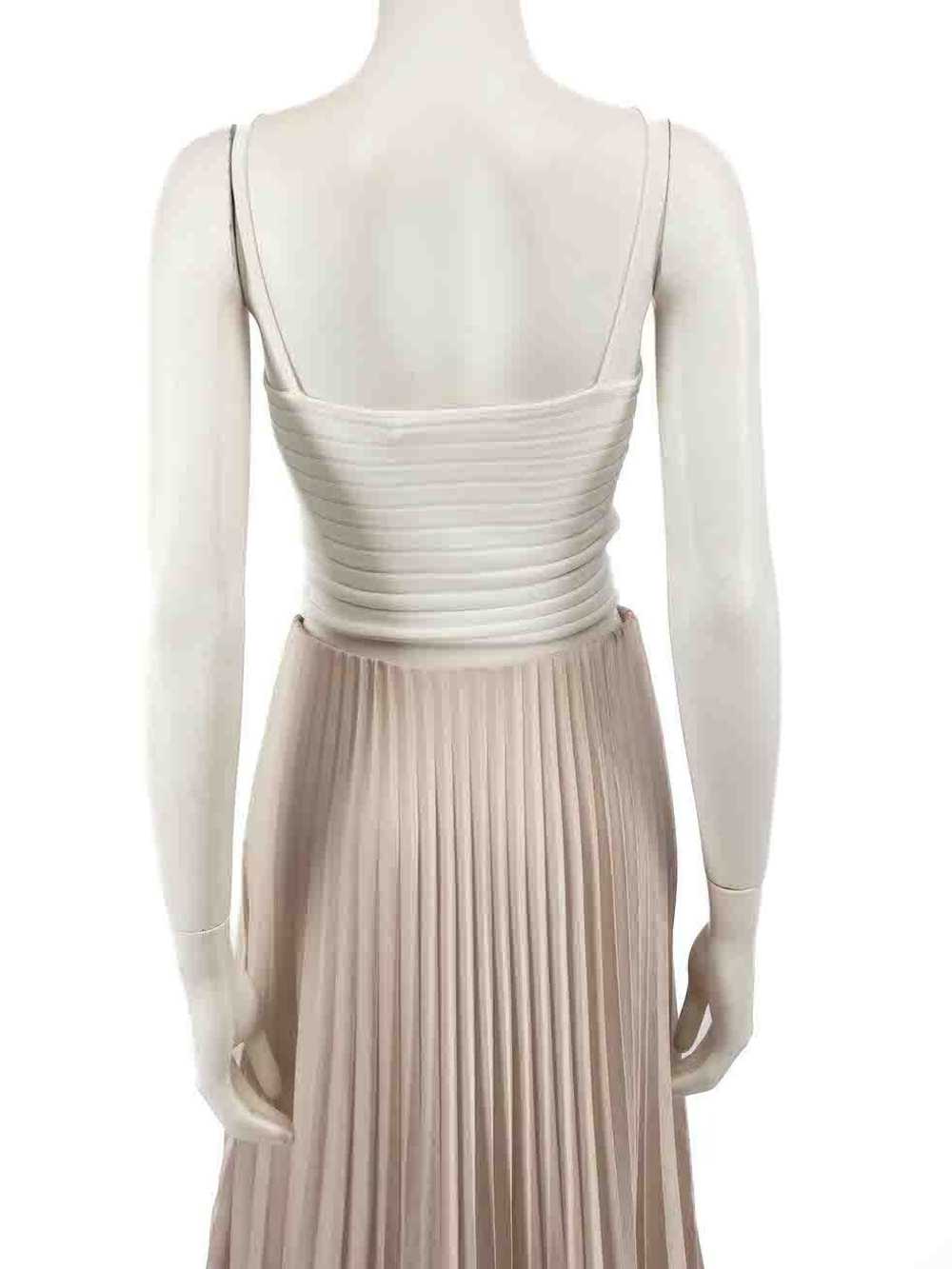 Dion Lee White Ruched V-Neck Sleeveless Crop Top - image 3