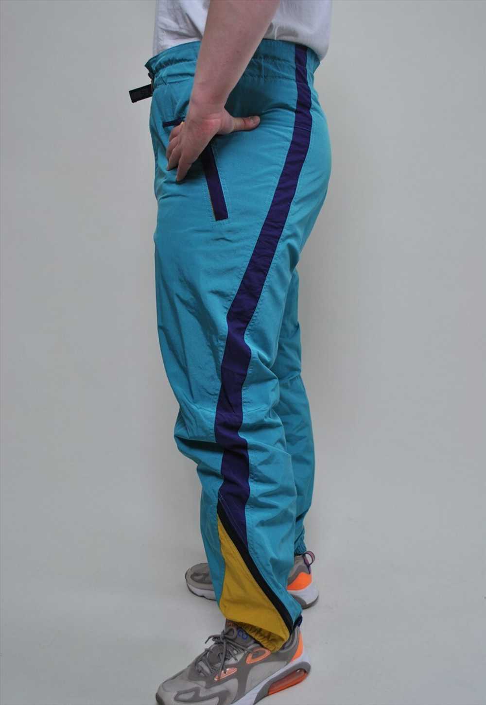 Vintage ski pants, blue ski suit winter sport tro… - image 2
