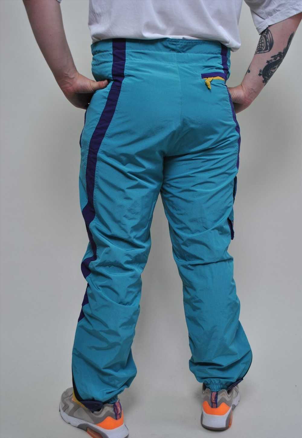 Vintage ski pants, blue ski suit winter sport tro… - image 3