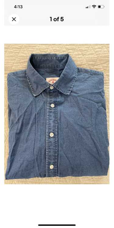 Brooks Brothers Red Fleece Chambray Spread Collar 