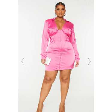 PrettyLittleThing Pink Hook and Eye Corset Dress