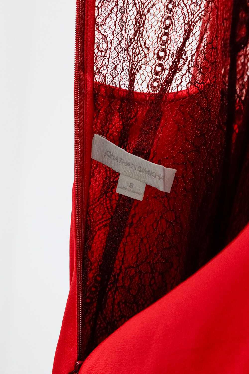 Jonathan Simkhai Jonathan Simkhai Red Lace and Sa… - image 6