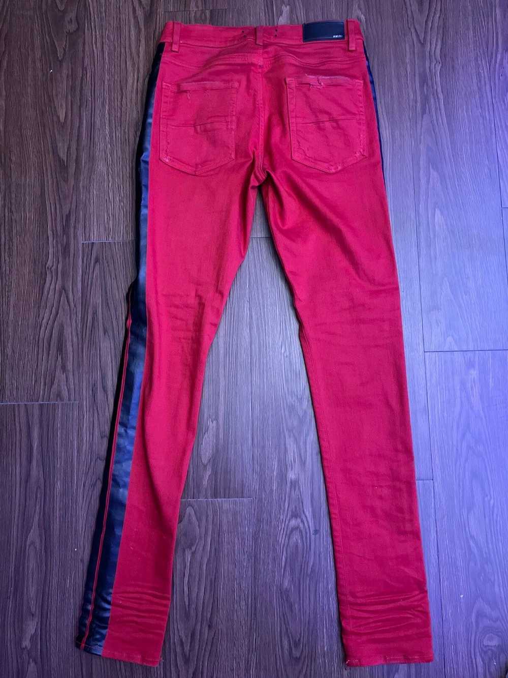 Amiri Amiri Black Stripe Red Denim Jeans Size 32 - image 6