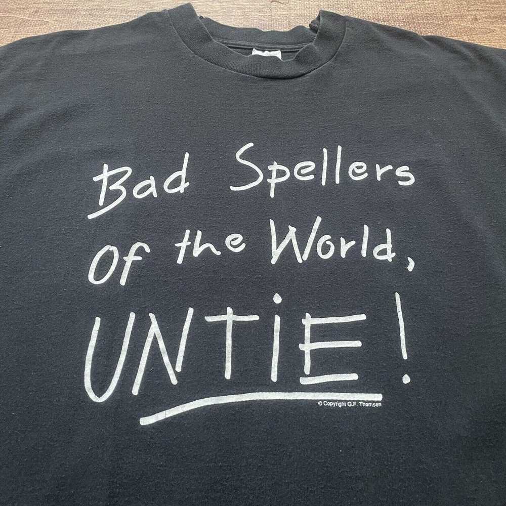 Vintage Vintage Funny Quote T-Shirt Bad Spellers … - image 2