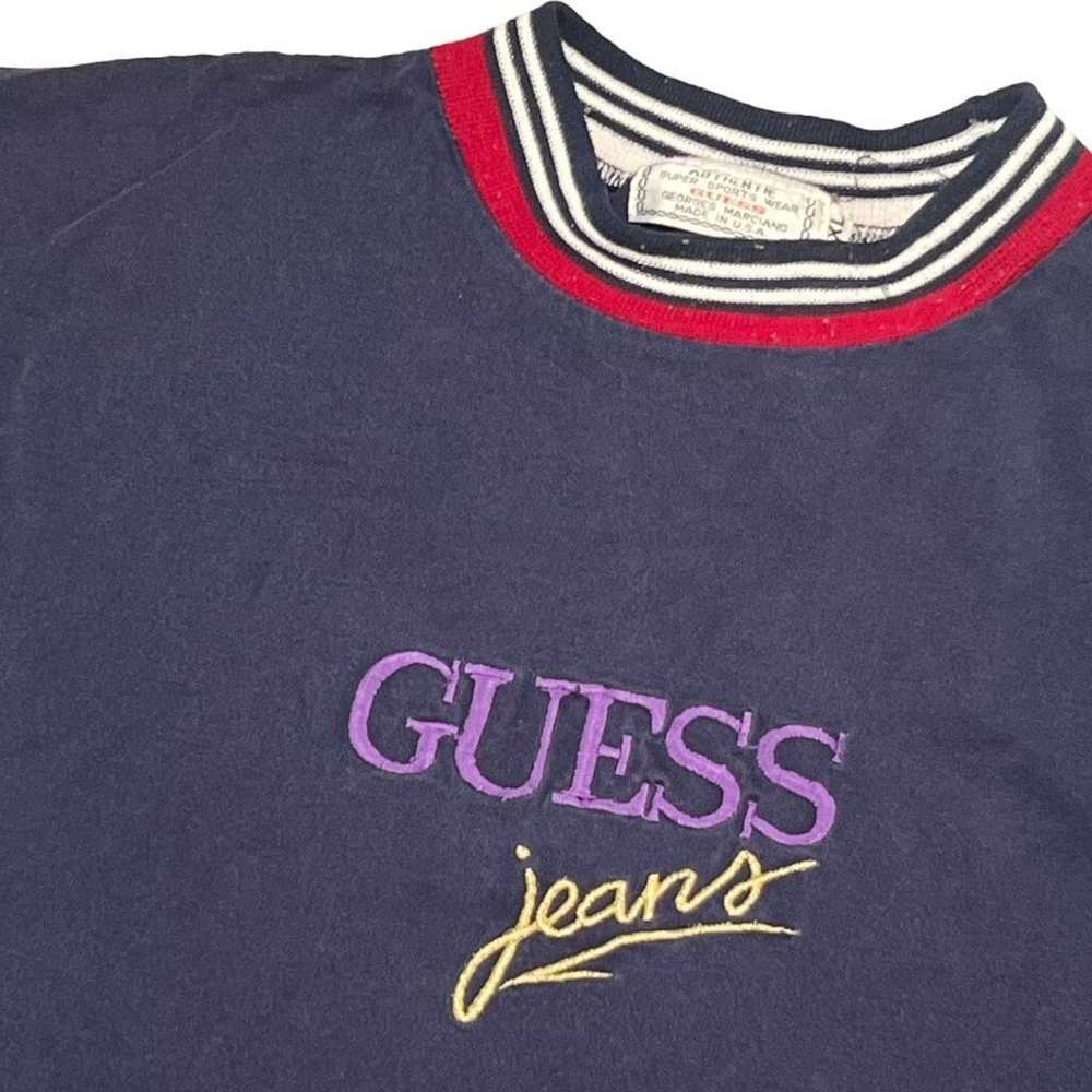 Guess Vintage 90s Guess Jeans Embroidered Logo T-… - image 3