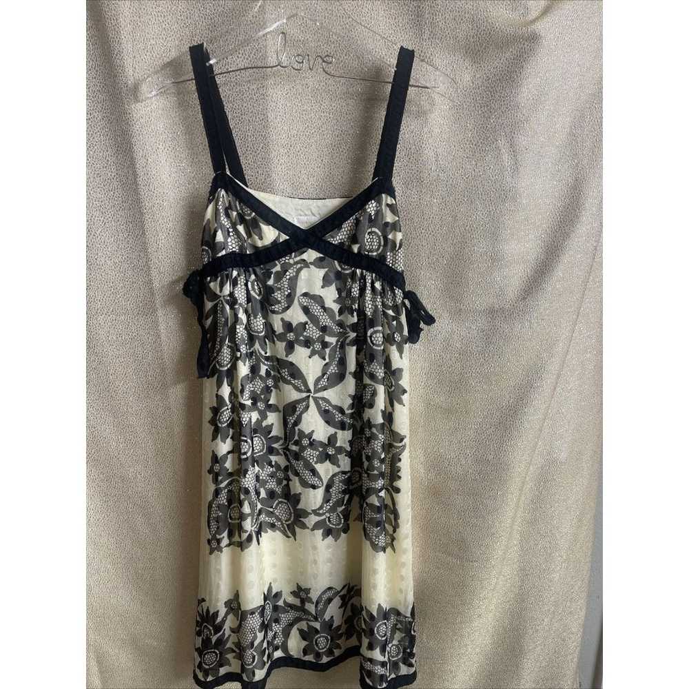 Anna Sui Cotton Silk Blend Babydoll Dress Sz 2 - image 1