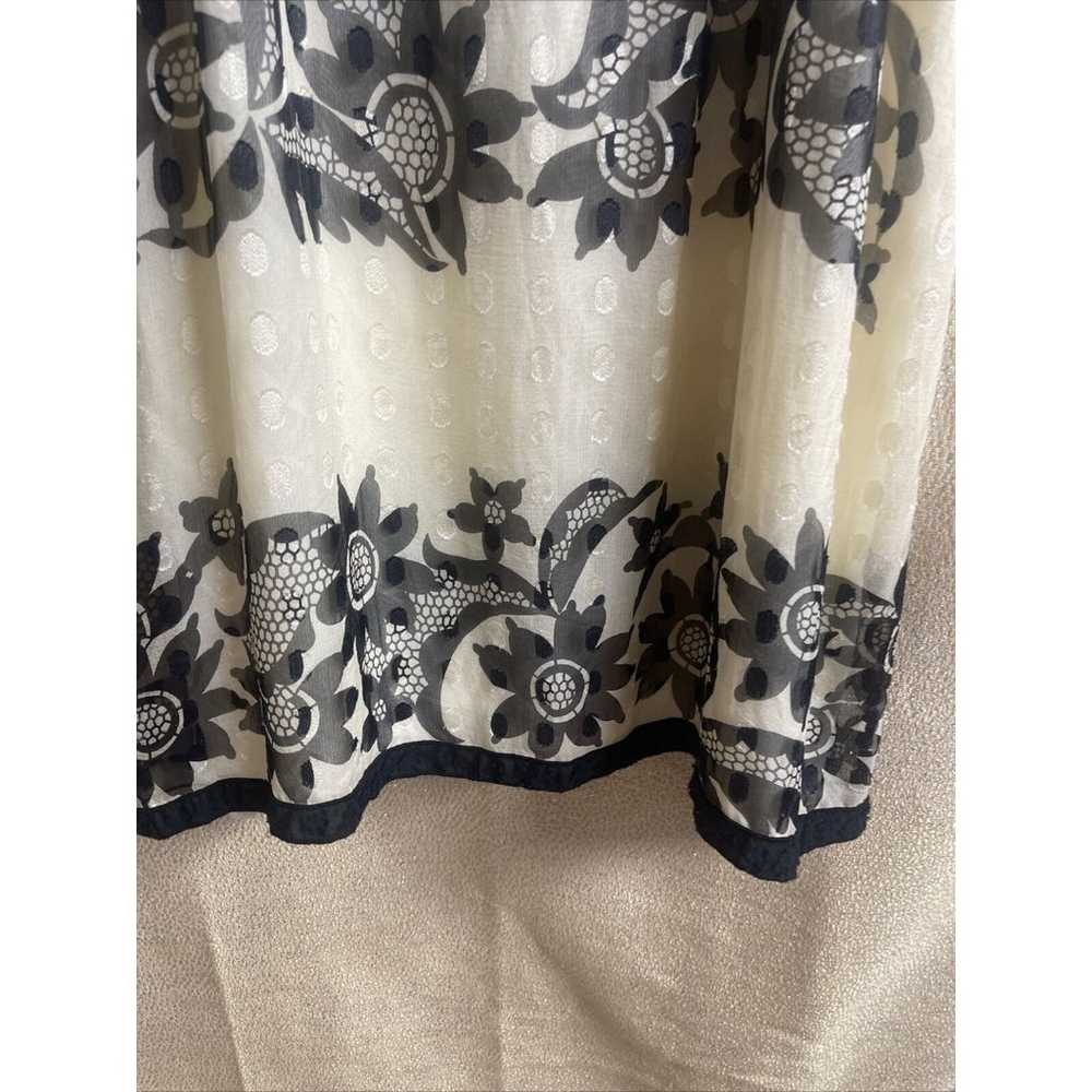 Anna Sui Cotton Silk Blend Babydoll Dress Sz 2 - image 3
