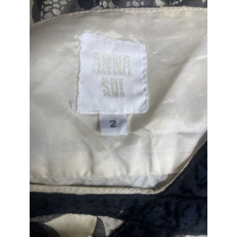 Anna Sui Cotton Silk Blend Babydoll Dress Sz 2 - image 7