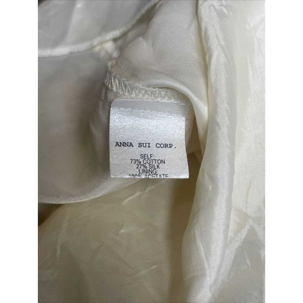 Anna Sui Cotton Silk Blend Babydoll Dress Sz 2 - image 8
