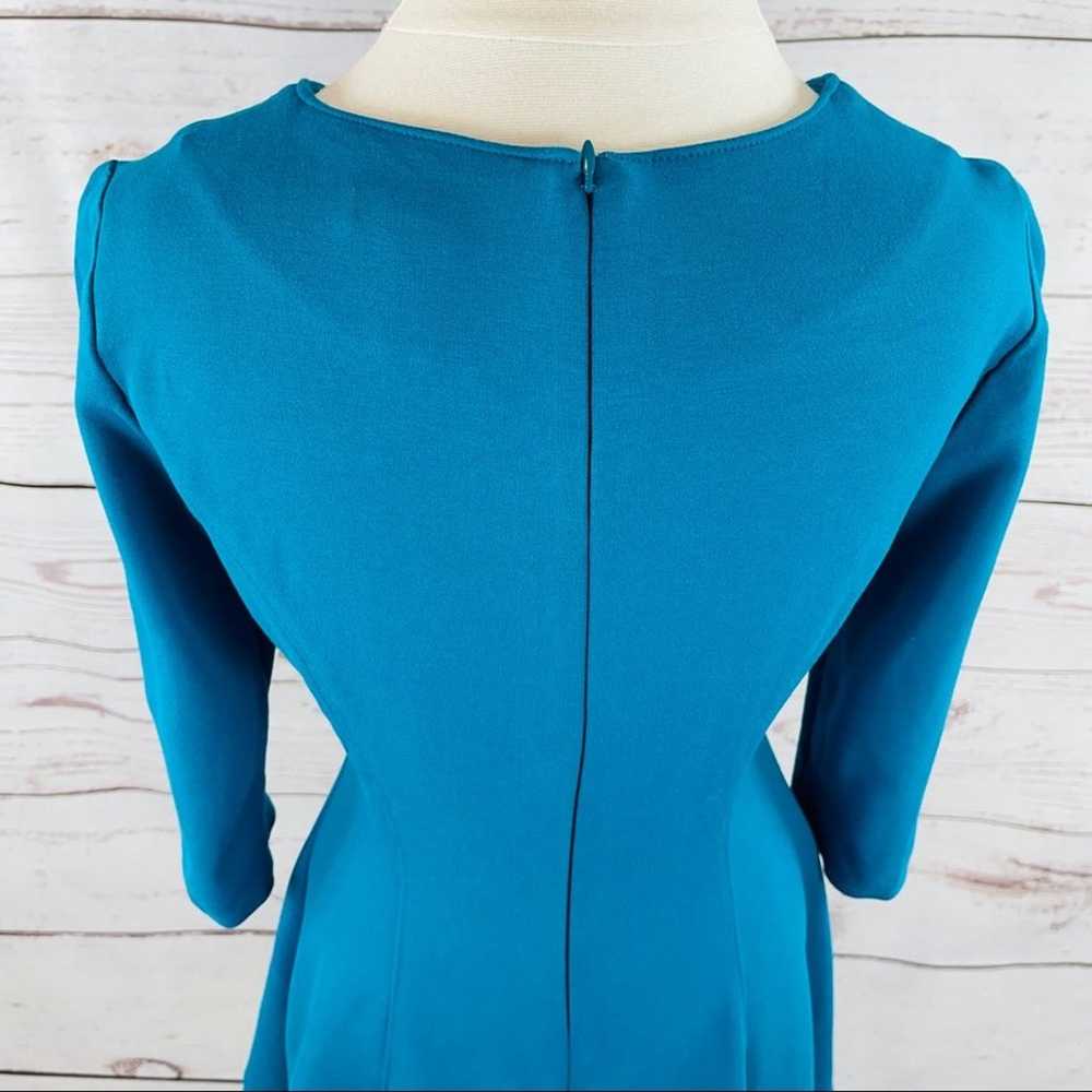 WHBM blue fit and flare knit 3/4 sleeve dress Siz… - image 11