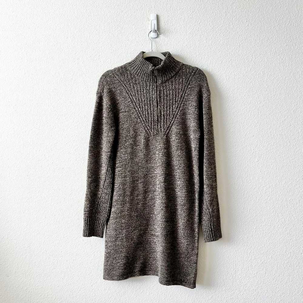 Monrow Wool Cashmere Half Zip Sweater Dress in Bl… - image 4