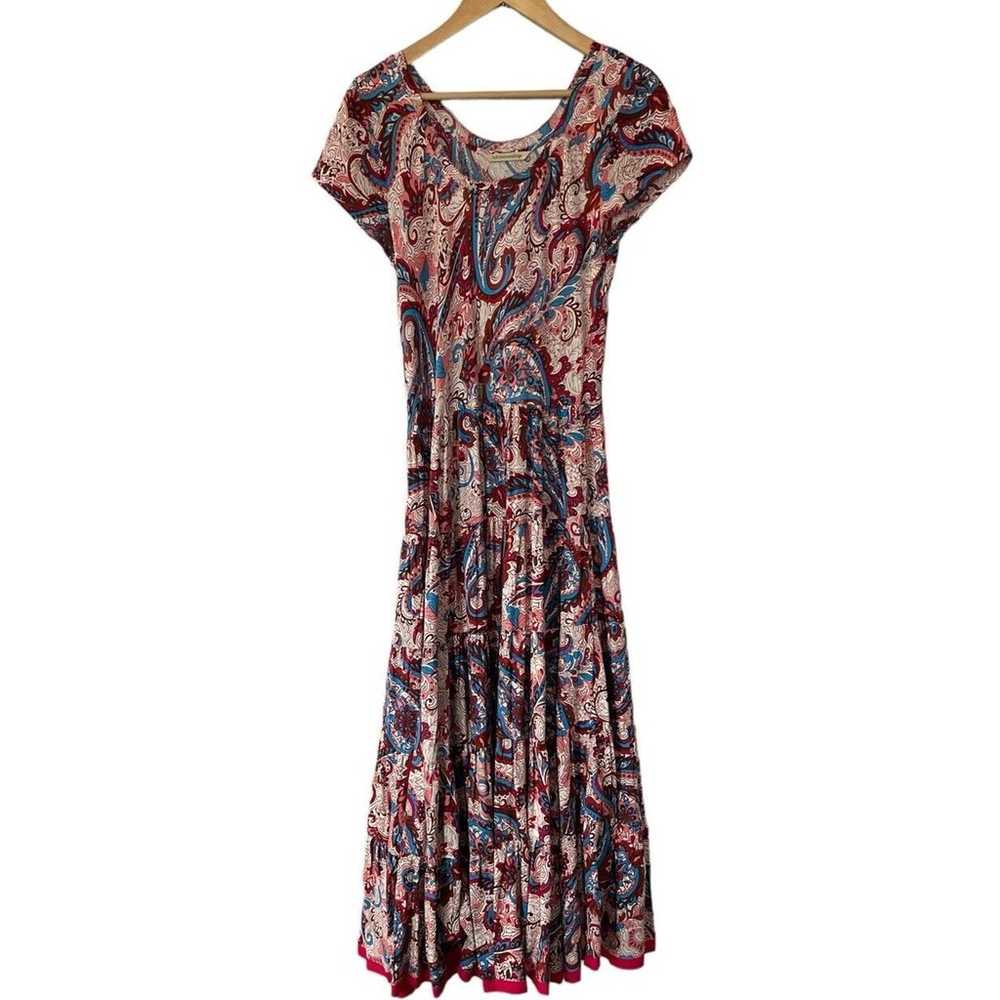 Soft Surrounding Pink Paisley Tiered Maxi Dress S… - image 2