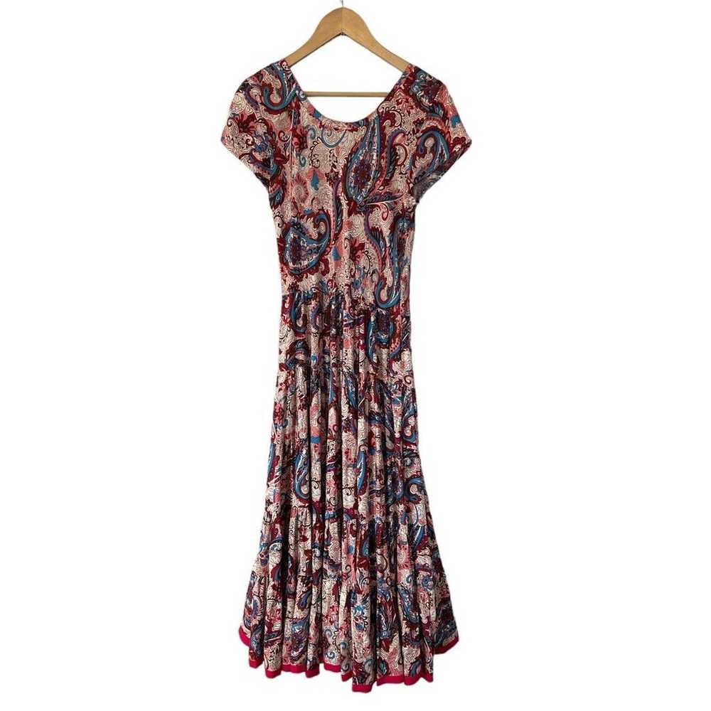 Soft Surrounding Pink Paisley Tiered Maxi Dress S… - image 3