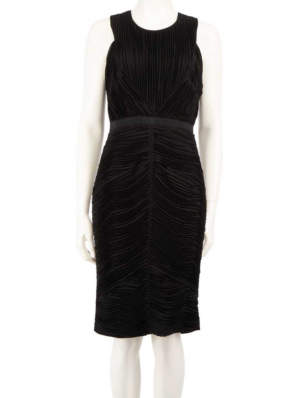 Burberry Black Ruched Pleat Knee Length Dress - image 1