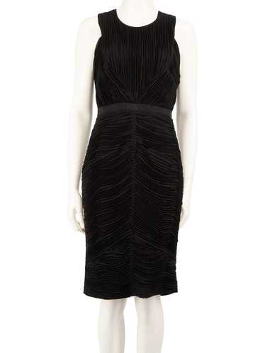 Burberry Black Ruched Pleat Knee Length Dress - image 1