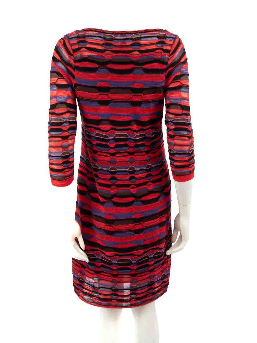 Missoni Striped V-Neck Knitted Knee-Length Dress - image 3