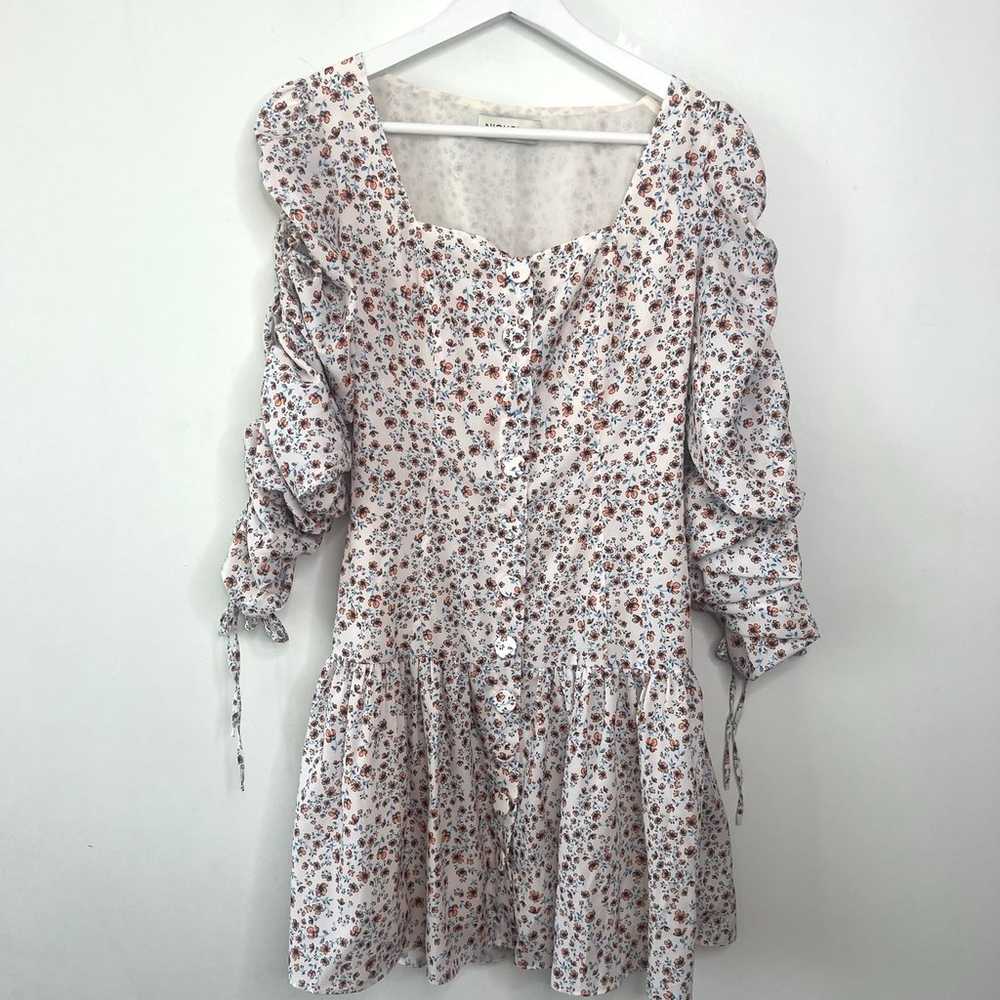 Nicholas Ruched Sleeve Button Front Mini Dress  S… - image 3