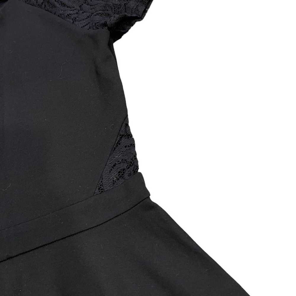 Parker Black Lace Detail Skater Dress M - image 3