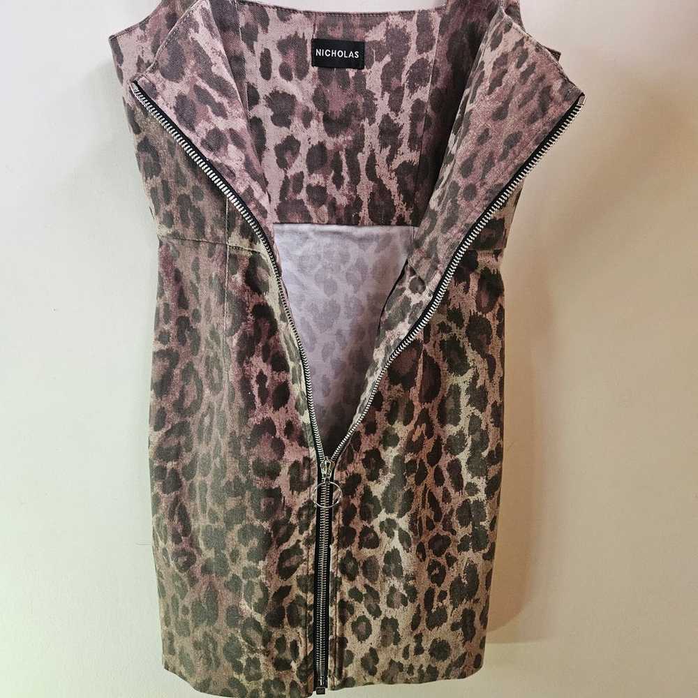 Nicholas Leopard Print Mini Dress Size US 4 Bodyc… - image 3