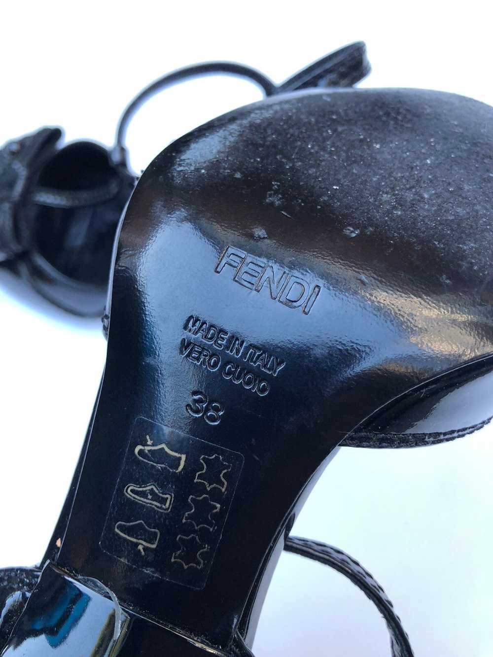 Fendi × Vintage Fendi Patent Leather Bow Peep Toe… - image 6