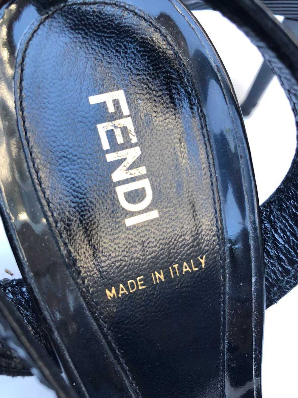 Fendi × Vintage Fendi Patent Leather Bow Peep Toe… - image 7