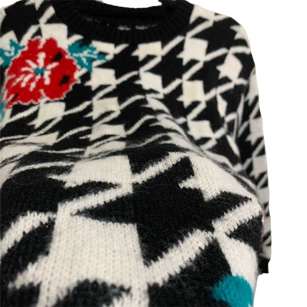 Vintage Vintage Chunky Abstract Floral Sweater M - image 2