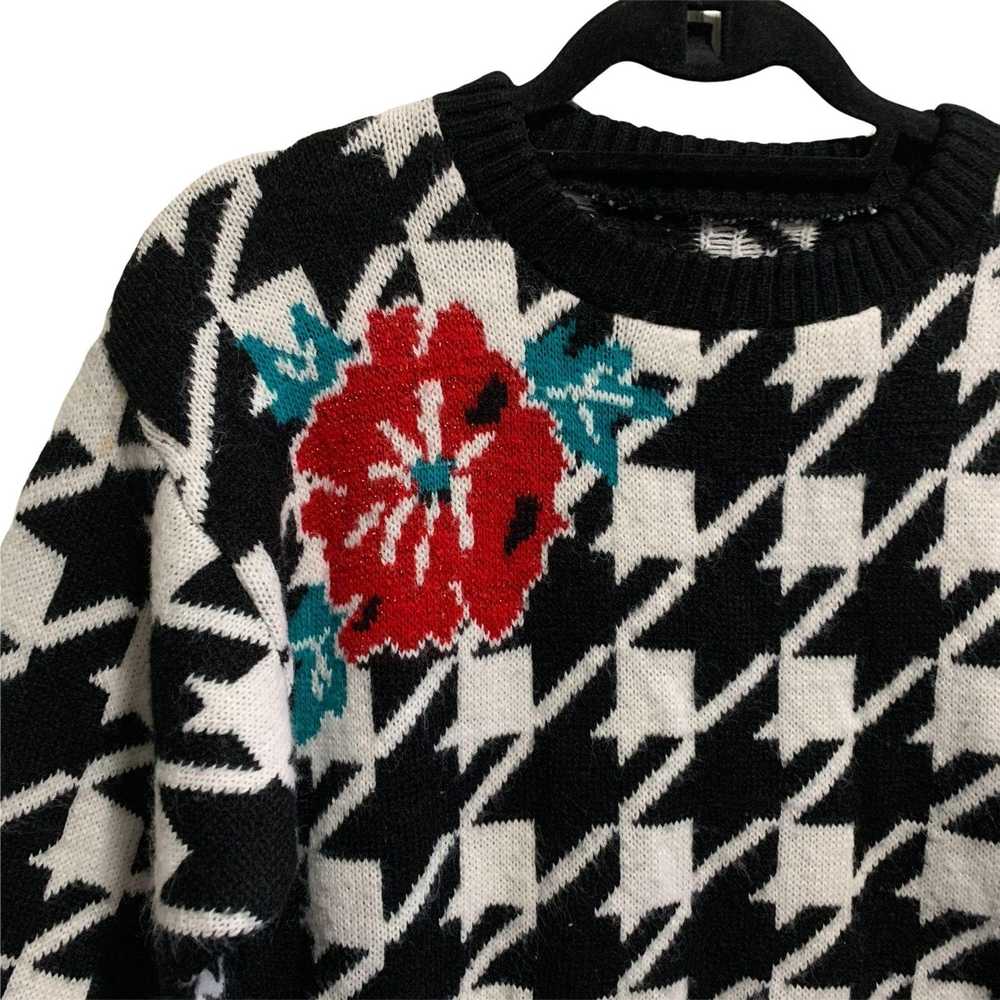 Vintage Vintage Chunky Abstract Floral Sweater M - image 3