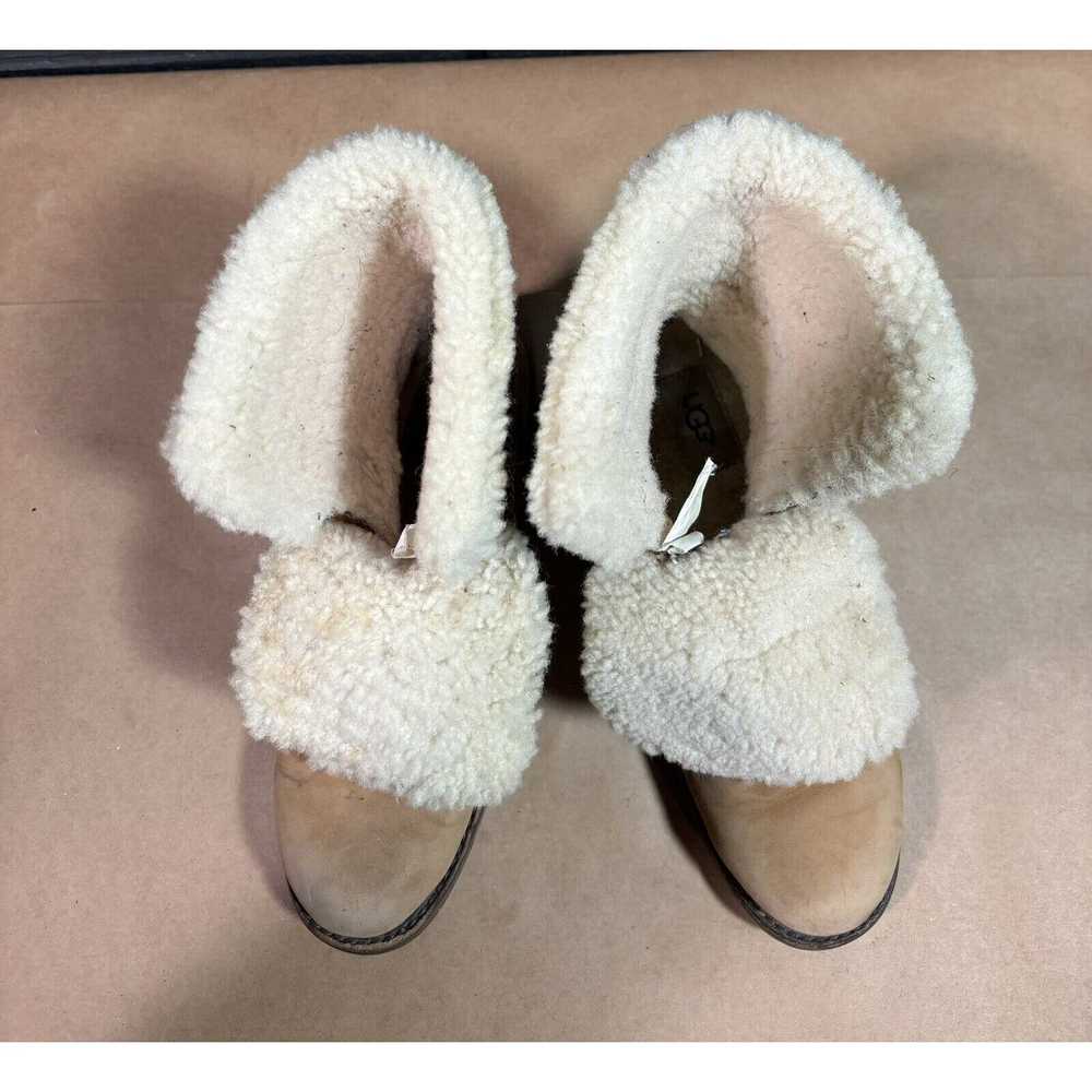 Ugg UGG Sheepskin Lined Tan Leather Winter Boots … - image 11