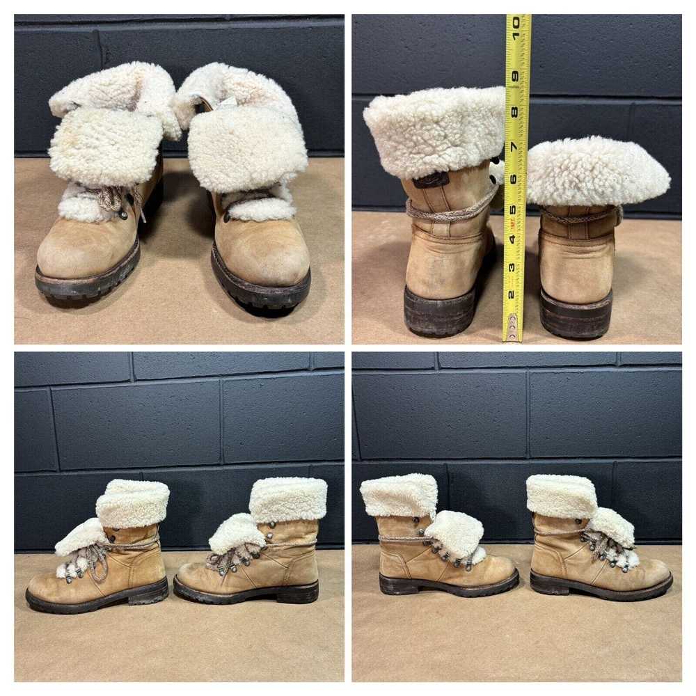 Ugg UGG Sheepskin Lined Tan Leather Winter Boots … - image 3