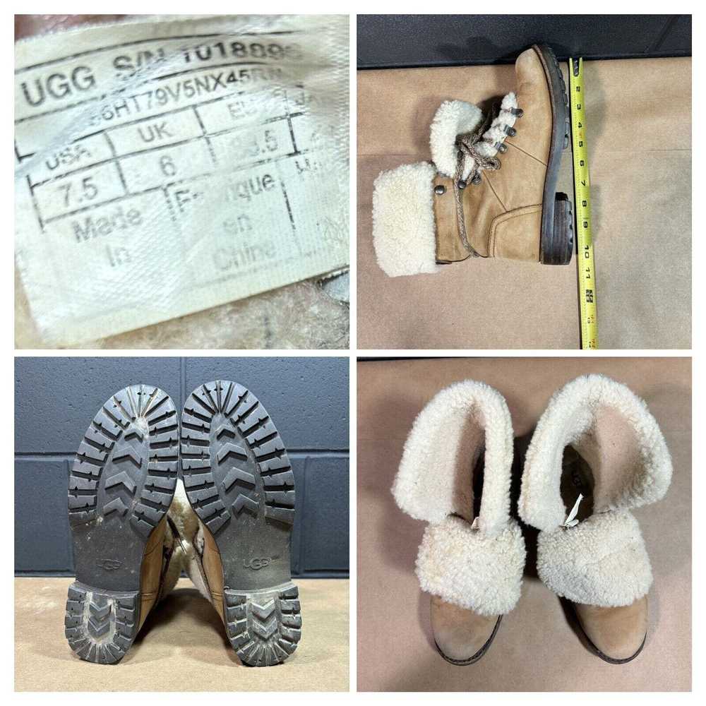 Ugg UGG Sheepskin Lined Tan Leather Winter Boots … - image 4