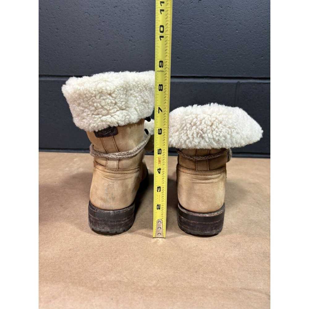 Ugg UGG Sheepskin Lined Tan Leather Winter Boots … - image 6
