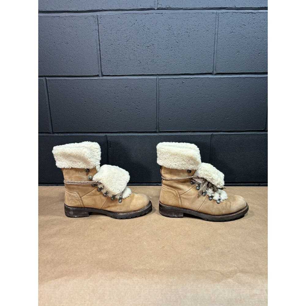 Ugg UGG Sheepskin Lined Tan Leather Winter Boots … - image 7