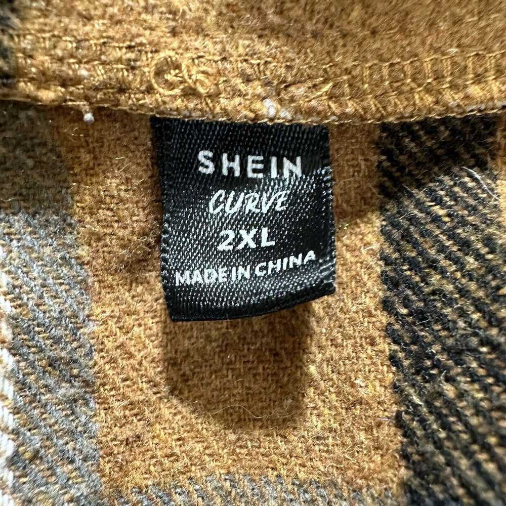 Shein Shein Curve 2XL Button Up Plaid Shirt Shack… - image 3