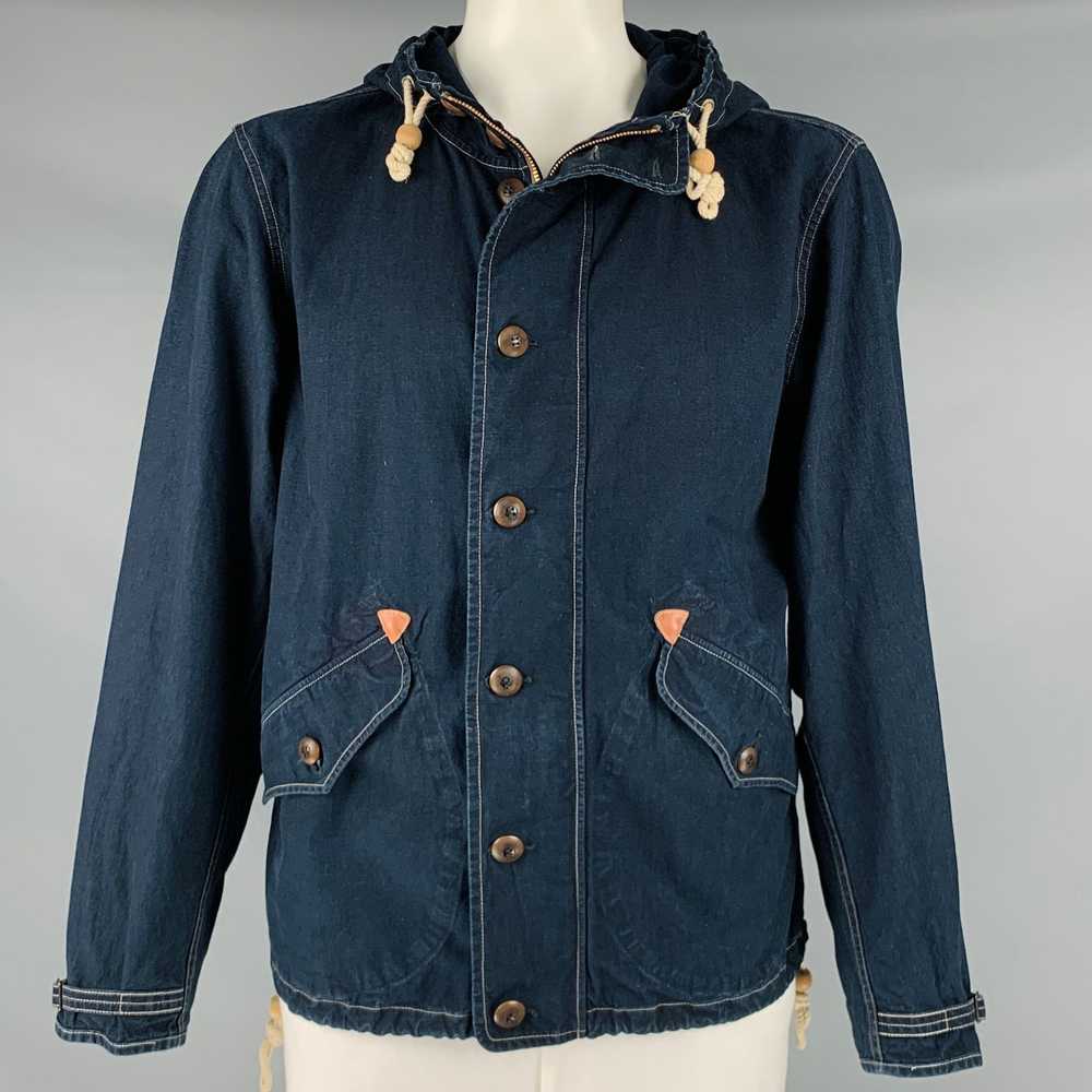RRL Ralph Lauren Indigo Cotton Hooded Jacket - image 1
