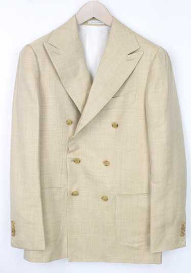 Suitsupply HAVANA UK36R Brown Wool Silk Linen Doub