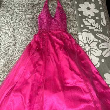 Pink Beaded Prom Dress