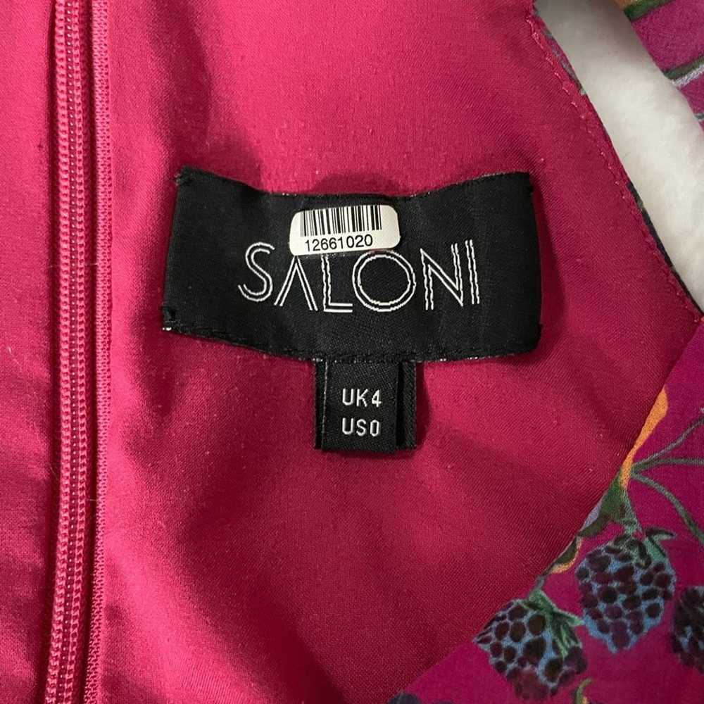 SALONI CeCe Mini Dress Dark Pink Floral Size 0 - image 7
