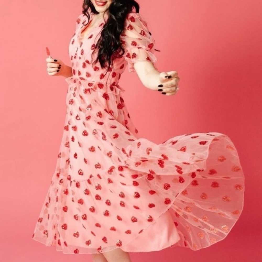 Rachel Parcell Sequin Heart Tulle Midi Dress, Sma… - image 2