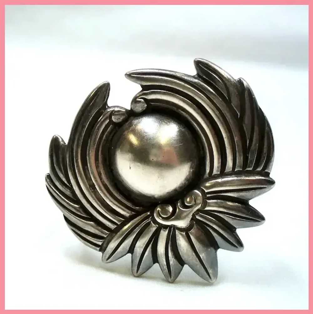 Vintage Los Castillo Mexican Silver 298P Brooch P… - image 3