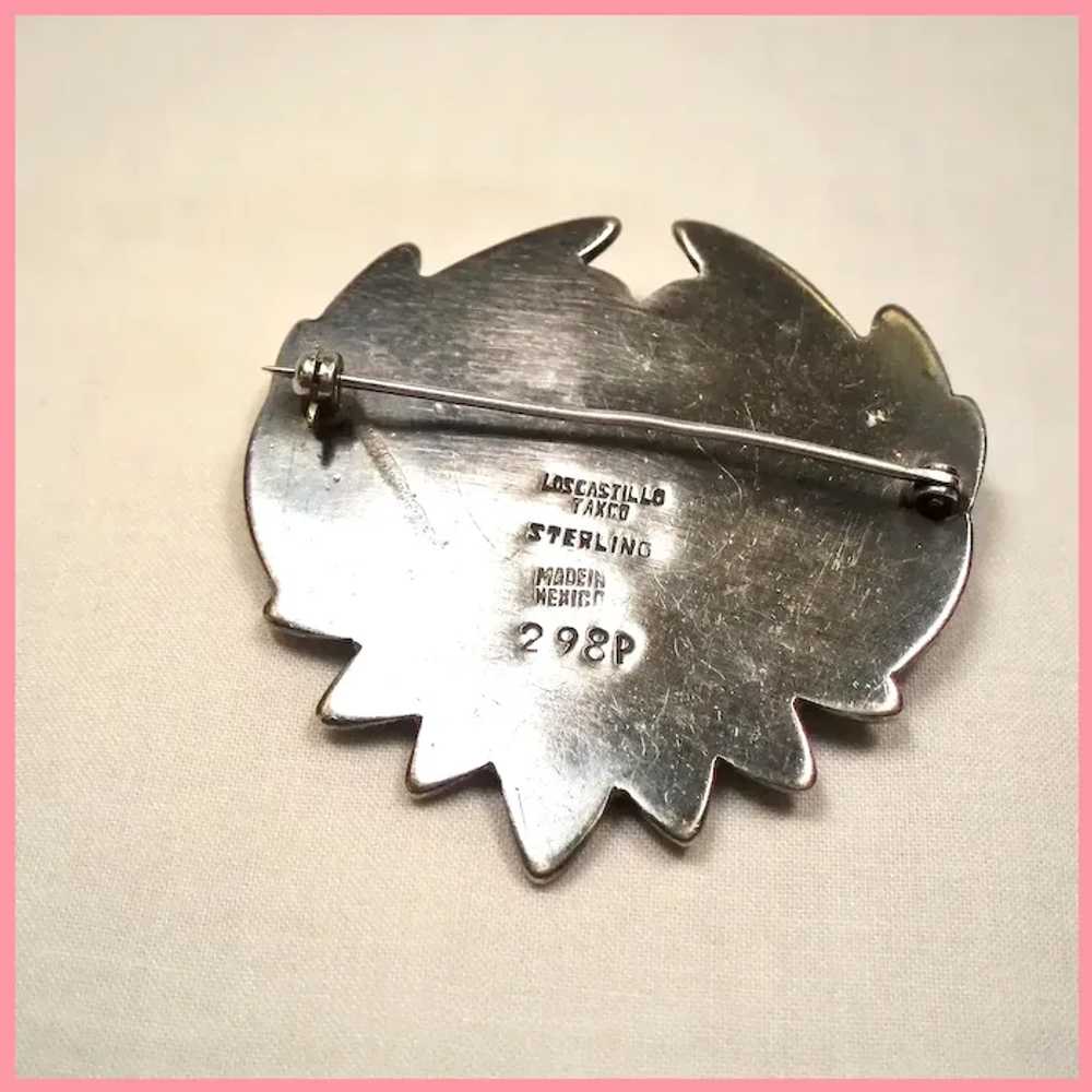 Vintage Los Castillo Mexican Silver 298P Brooch P… - image 9