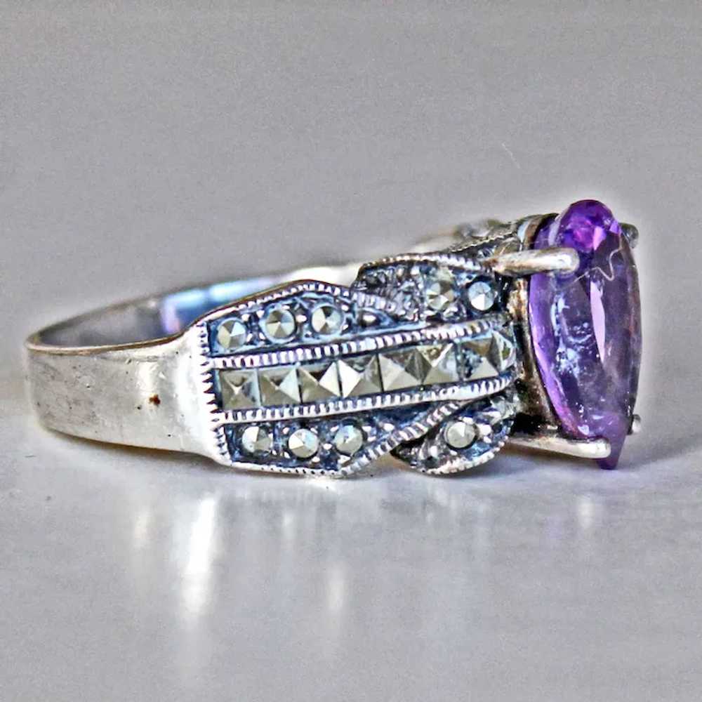 Ring Marcasite and Amethyst Sterling Silver - image 4