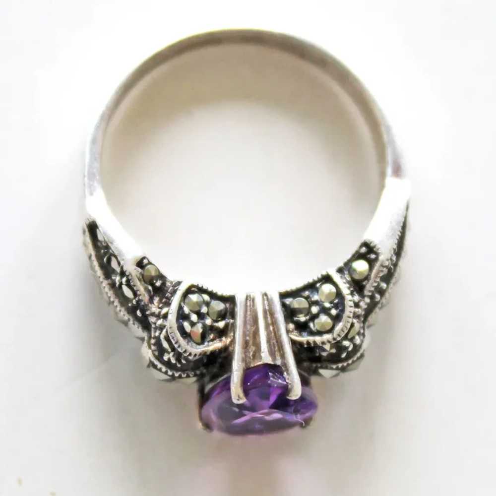 Ring Marcasite and Amethyst Sterling Silver - image 5