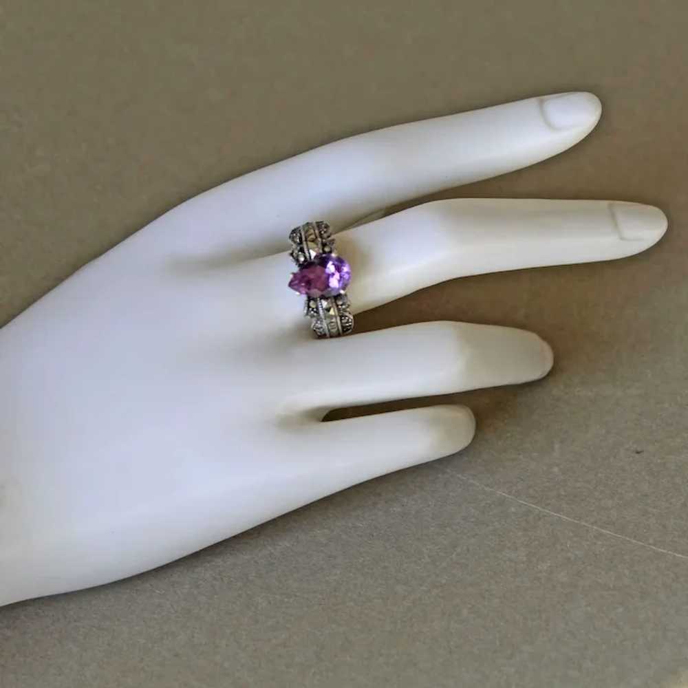 Ring Marcasite and Amethyst Sterling Silver - image 8