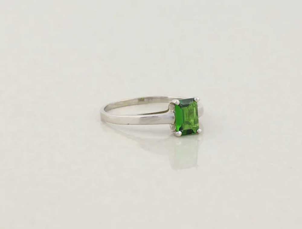 14k White Gold Natural Green Chrome Diopside Ring… - image 4